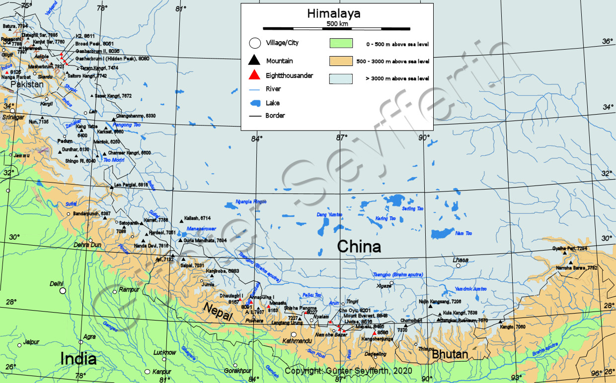 Gesamtuebersicht ueber den Himalaya